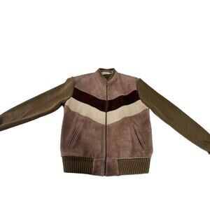 "PROBE" Vintage Suede Zip Up Lightweight Jacket Mens SZ M Zip Up Western Cowhide